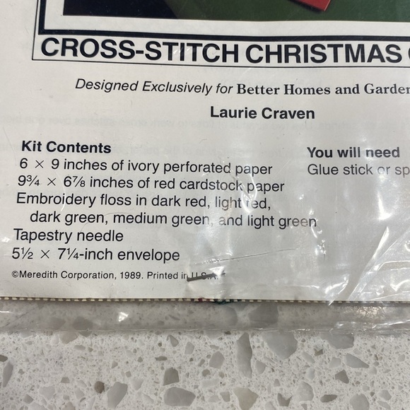 Cross Stitch NEW Christmas Card Kit Vintage 1989 Better Homes and Gardens 5x7 - Picture 3 of 4